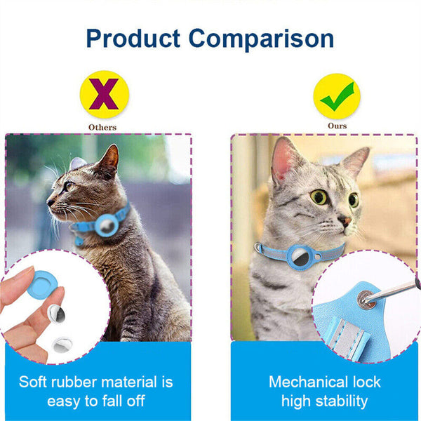 1/2x Cat Dog Collar GPS Anti-lost Tracking Pet Collar Case For Air Tag Apple