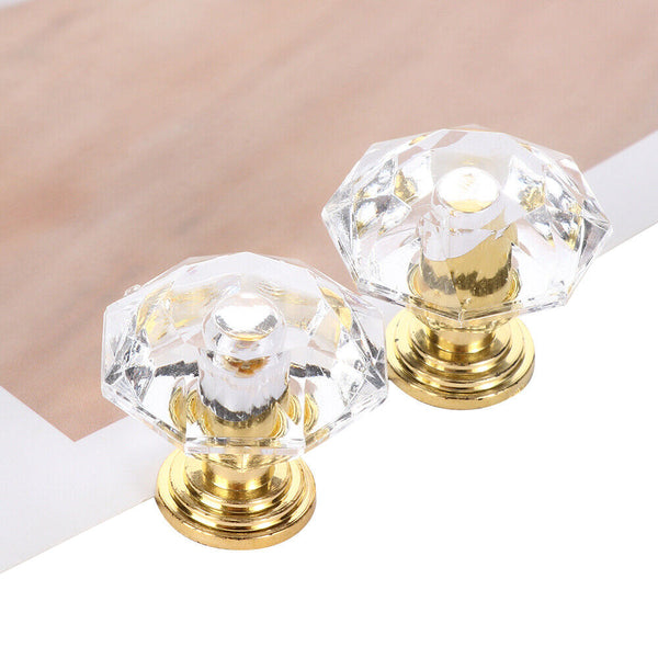 up20x Crystal Diamond Glass Pull Handle Door Knob Drawer Cupboard Cabinet Handle