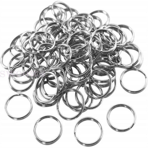 Up 200 Stainless Steel Key Holder Split Scuba Rings Keyring Keychain Keyfob 25mm