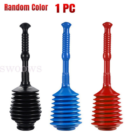 Toilet Plunger Bathroom Drain Clean Powerful High Pressure Thrust Plunge Cleaner