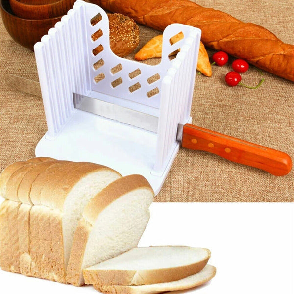 2pc Bread Slicer Cutter Mold Maker Slicing Cutting Guide Loaf Toast Kitchen Tool