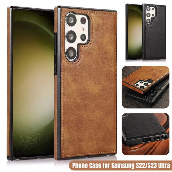 Shockproof Luxury Slim Leather Case For Samsung Galaxy S23 S22 Plus Ultra Cover