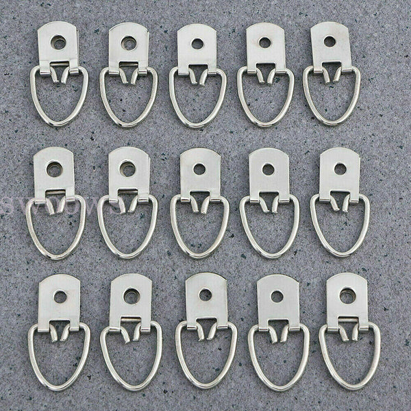 50X D-Ring Painting Picture Frame Wall Mirror Hanger Hanging Hooks + Screws AU