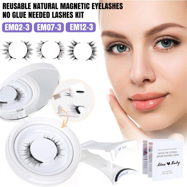 Reusable Natural Magnetic Eyelashes with Applicator No Glue Needed Lashes Kit AU