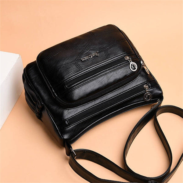 Women’s Multi Pocket Cross Body Ladies Shoulder Bag Messenger Leather Handbag