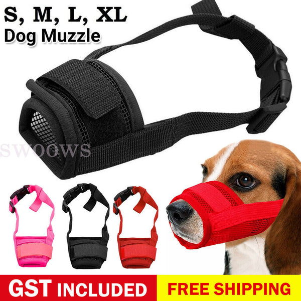 Soft Pet Dog Adjustable Stop Bark Bite Mesh Soft Mouth Muzzle Grooming Chewing