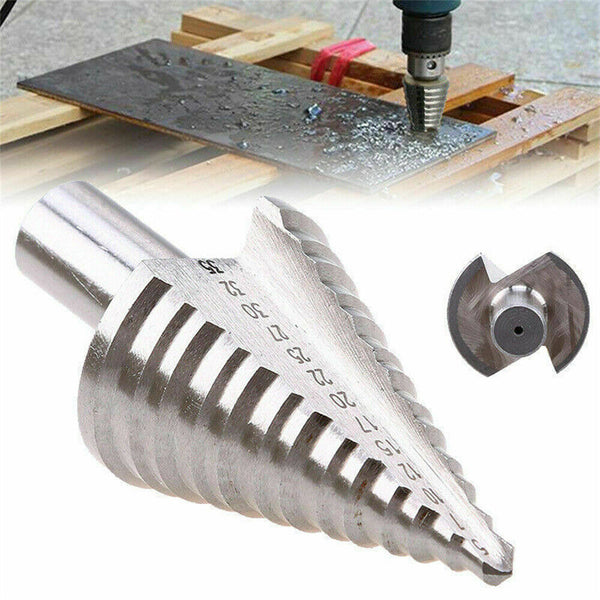 13Step Set HSS Steel Cutter Conical Spiral Groove Titanium Bit Cone Drill 5-35mm