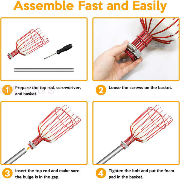 Up 2x Fruit Picker Basket Extension Pole Tools for Picking Fresh Orange Apple AU