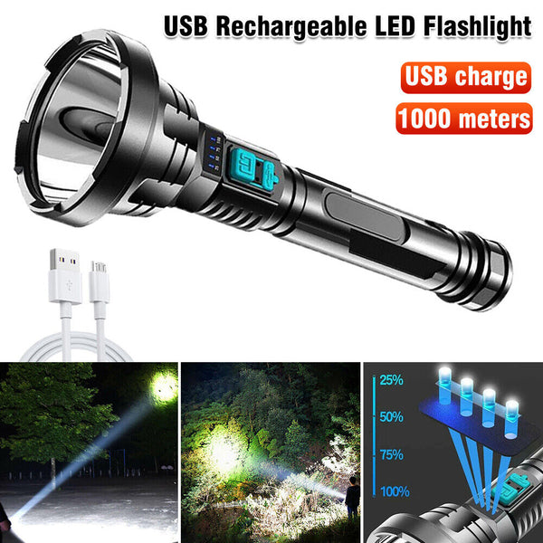 12000000LM USB Rechargeable Lamp High Powered LED Flashlight Super Bright Torch