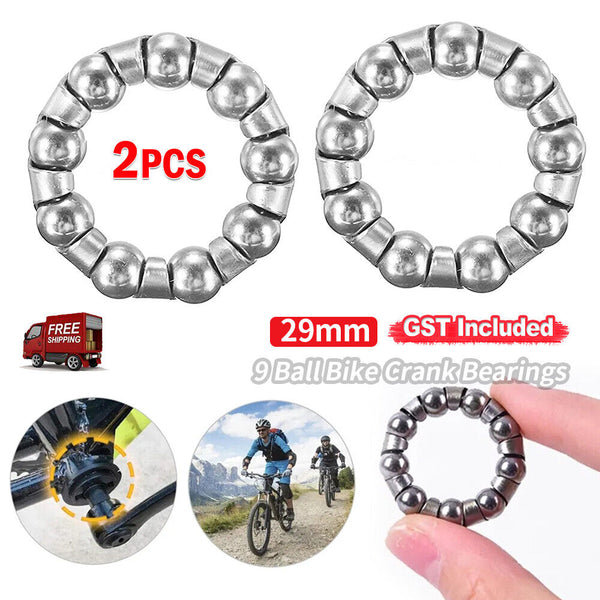 2pcs 29mm 9 Ball Bike Crank Bearings Bicycle Wheel Bearing Retainer Silver Tone