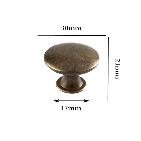 Up 24X Cabinet Knob Round Bedroom Cupboard Handles Drawer Single Pull Antique