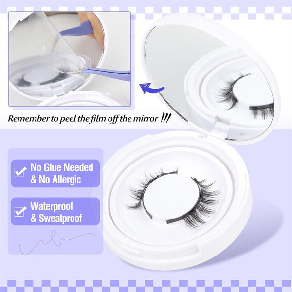 Reusable Natural Magnetic Eyelashes with Applicator No Glue Needed Lashes Kit AU