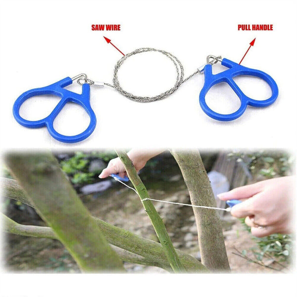 1/2x Outdoor Stainless Steel Chain Wire Saw Emergency Camping Hiking Survival