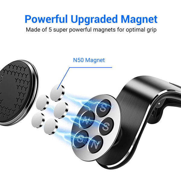 360 Rotation Magnetic Car Mount Air Vent Clip Phone Holder For iPhone Samsung