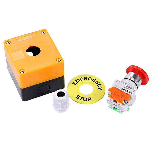 1/2x Emergency Stop Shut Off Push Button Switch NO / NC e-stop Push Button