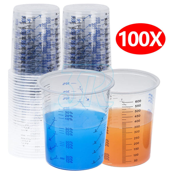 Disposable Graduated Paint Measuring Cups Resin Epoxy Ratios Mixing Cup Kits