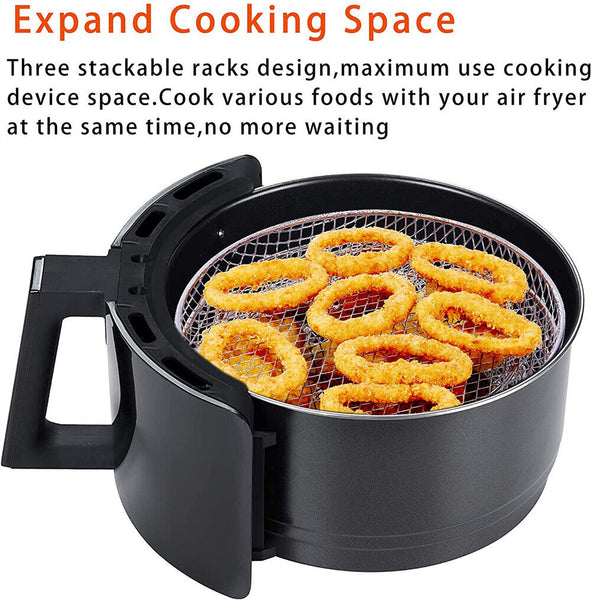 8" Three Stackable Air Fryer Rack Baking Basket for Instant Vortex Air Fryer AU