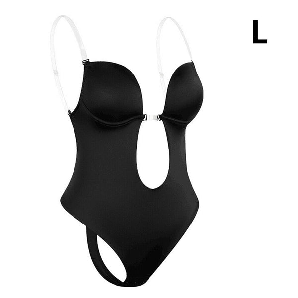 Women Invisible Push Up Bra Backless Bodysuit wedding Party Bra Deep U Underwear