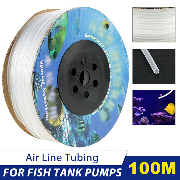 100m Aquarium Soft PVC Airline Hose Air Line Tubing 4mm for Fish Tank Pumps NEW