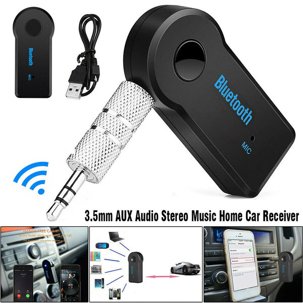 1/2PCS Wireless Bluetooth 3.5mm AUX Audio Stereo Home Car Receiver Adapter & M
