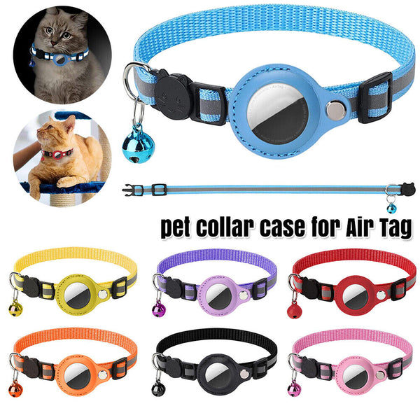 1/2x Cat Dog Collar GPS Anti-lost Tracking Pet Collar Case For Air Tag Apple