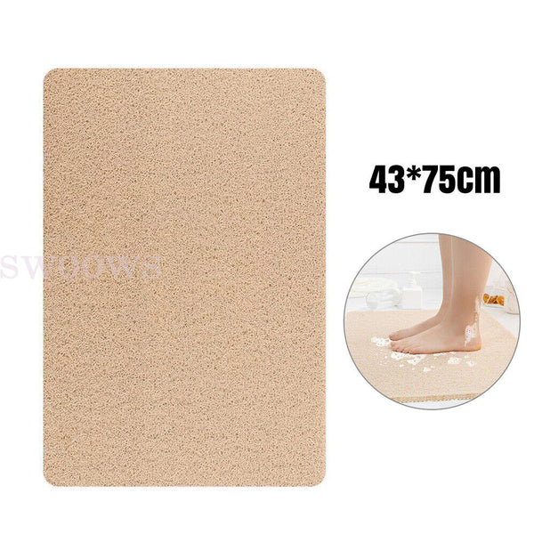 Shower Rug Anti-Slip Loofah Bathroom Bath Mat Carpet Water Drains Shower Bath