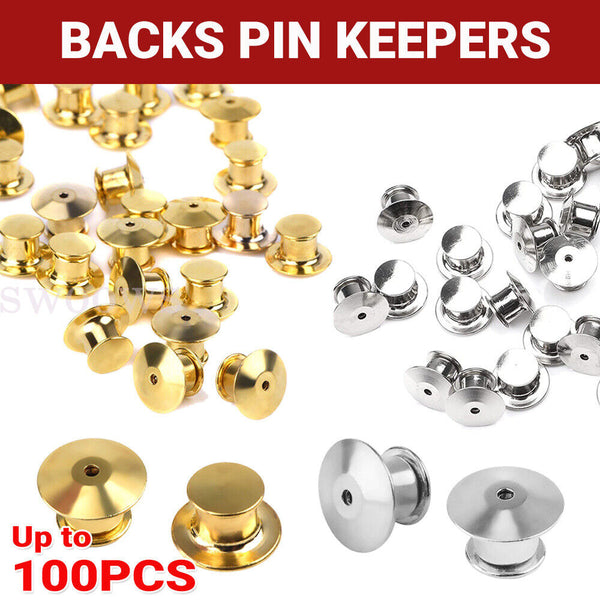 Up to 100X Backs Locking Pin Keepers Badge-Pin Locks Pin For Lapel Enamel Pins