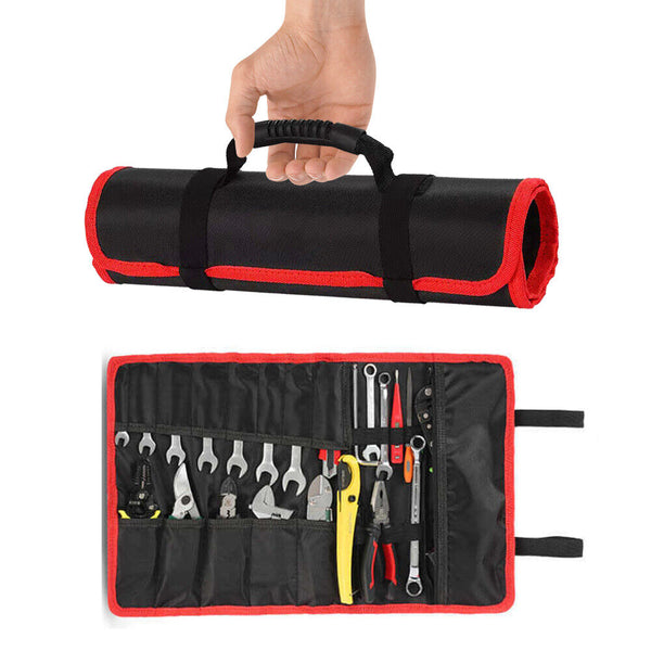 22 Pocket Tool Roll Fold Spanner Canvas Case Wrench Storage Bag Multifunctional