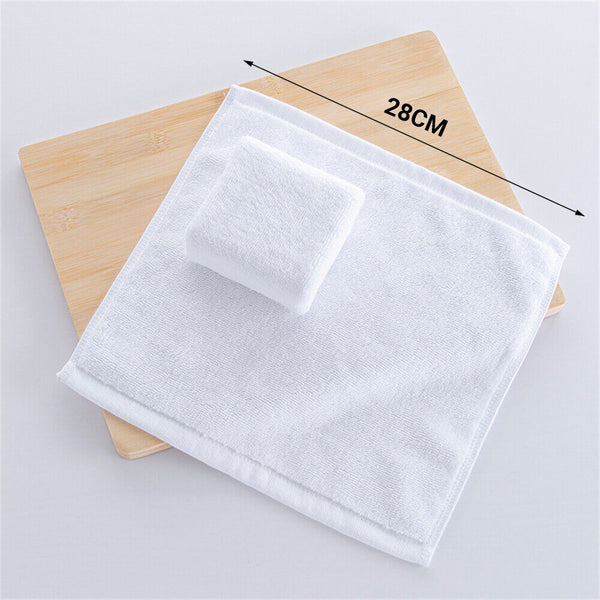 UP100x Face Washer Wipe Plain towels Cotton 28x28cm Budget Save White Portable