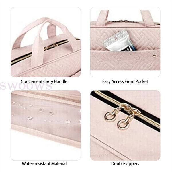 LargeHanging Hook Toiletry Bag Waterproof Travel Makeup Cosmetic Organizer Case+