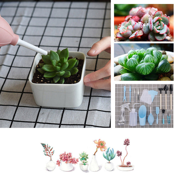 NEW 16pc Mini Garden Succulent Tool Kit Potted Plant Gardening Bonsai Hand Tools