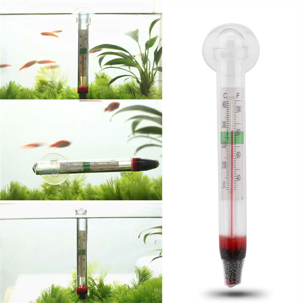 Aquarium Thermometer Meter Fish Tank Water Temperature With Suction Cup Glass AU