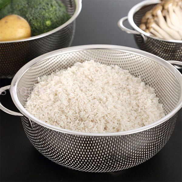 Stainless Steel Fine Mesh Strainer Colander Food Rice Vegetable Fruits Sieve