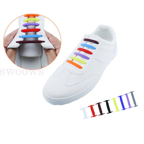 No Tie Elastic Silicone Shoe Laces Shoelaces Sneakers Sports Child/Adult/Unisex