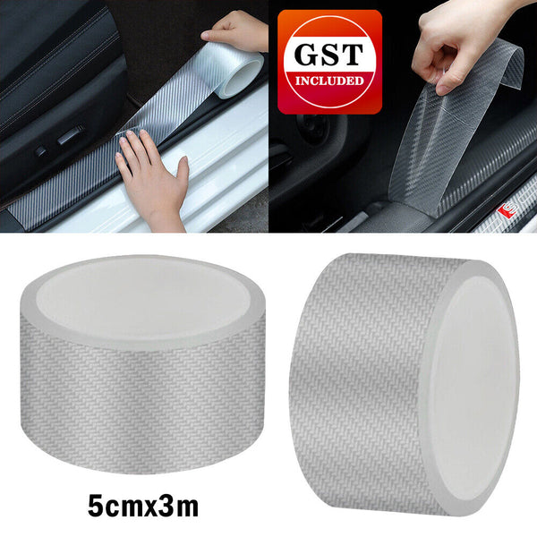 Carbon Fiber Car Door Sill Protector Strip Edge Sticker Bumper Guard Strip DIY