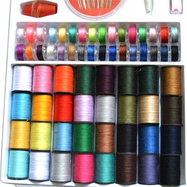 64Rolls Sewing Machine Line thread Spool Set Bobbin Cotton Reel Needle Tape Kit