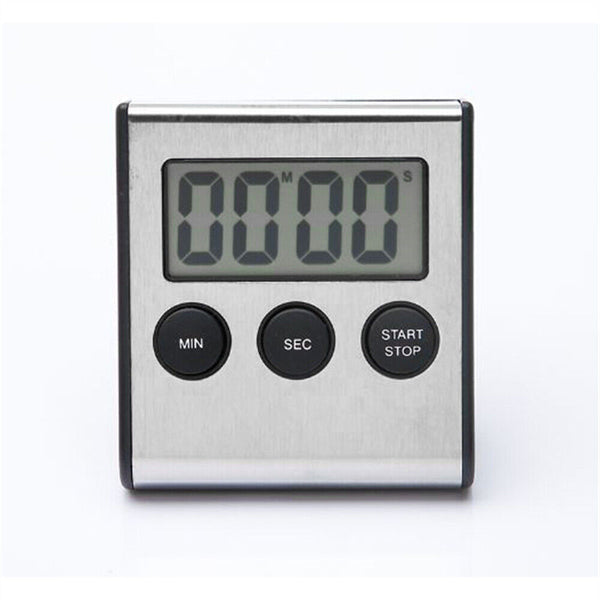 Stainless Steel Magnetic LCD Digital Kitchen Timer Count Down Cooking Alarm