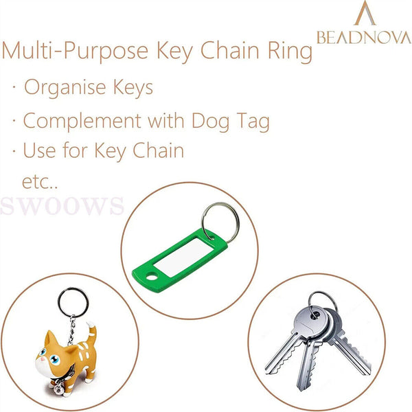 Up 200 Stainless Steel Key Holder Split Scuba Rings Keyring Keychain Keyfob 25mm