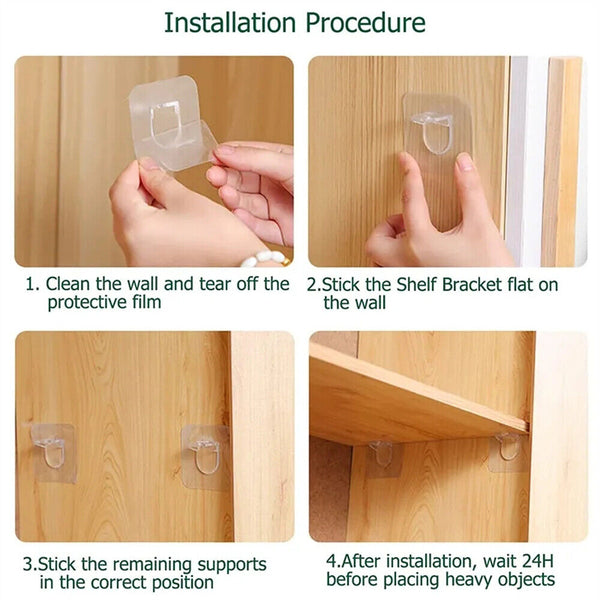 1/10Pcs Shelf Adhesive Support Pegs Wardrobe Partition Bracket Holder Wall Hook