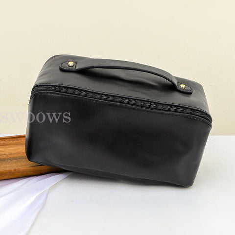 Large Capacity Travel Cosmetic Bag - Makeup Bag, Portable Leather Waterproof NEW