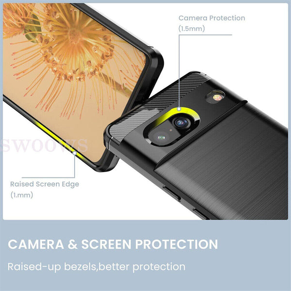 Shockproof Carbon Fiber Slim Soft TPU Case Cover For Moto G84 G54 G14 Google