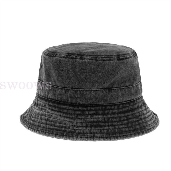 Unisex Oversize Big Head Bucket Hat Washed Distressed Cotton Anti UV Sun Hat