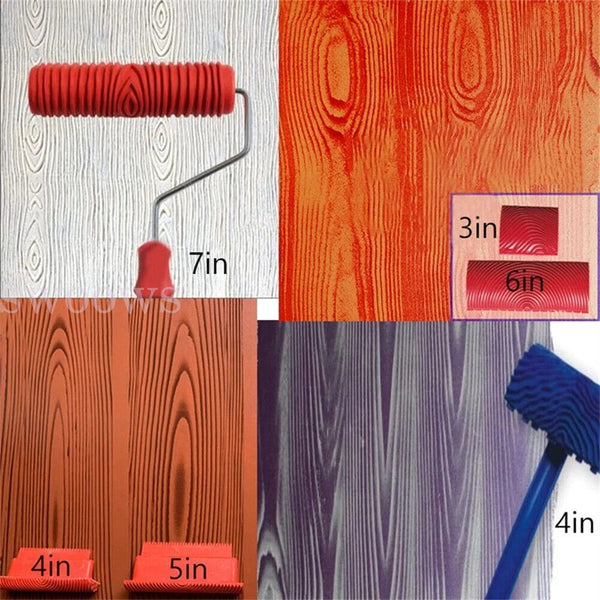 6pc Wood Grain Tool Set 7" Graining Painting Tool Wood Texture Paint Roller Tool