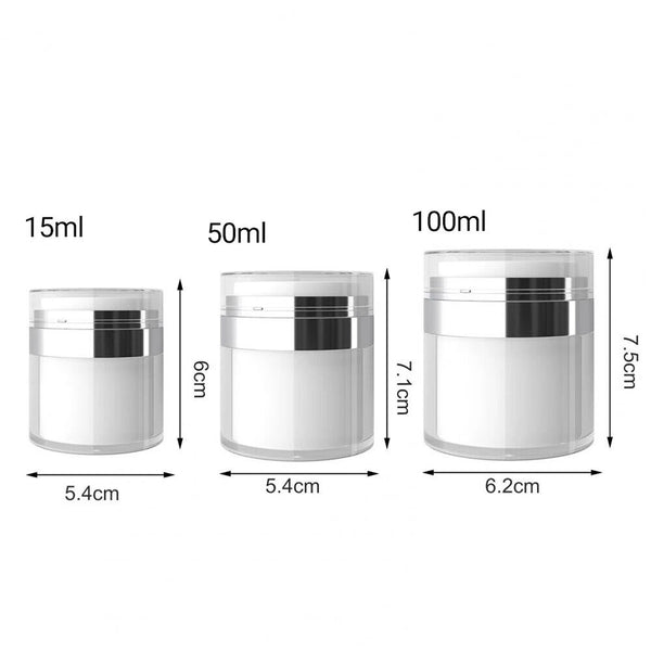 Airless Pump Cosmetic Jar Travel Vacuum Cream Bottle Refillable Container AU