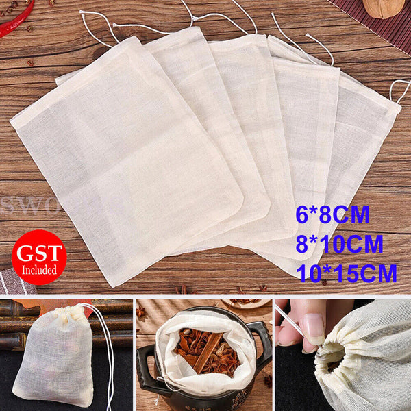 Up 50 Mesh Food Bags Filter bag Muslin Bags Cheesecloth Bags Nut Strainer Cotton