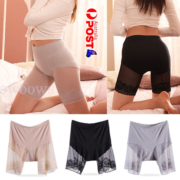 Women Under Skirt Safety Invisible Slip Shorts Underwear Slim Panty Women AU