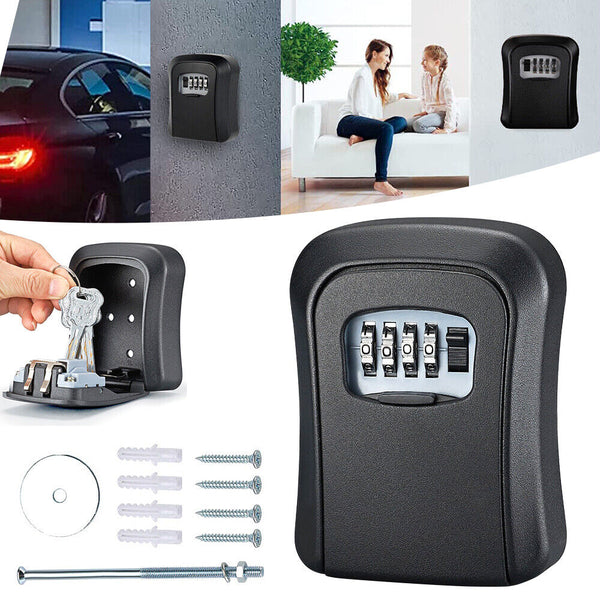 1/2pcs Wall Mounted Combination Lock Key Safe Storage Box Security Home Outdoor