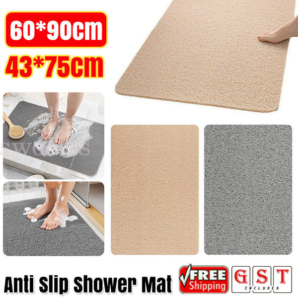 Shower Rug Anti-Slip Loofah Bathroom Bath Mat Carpet Water Drains Shower Bath