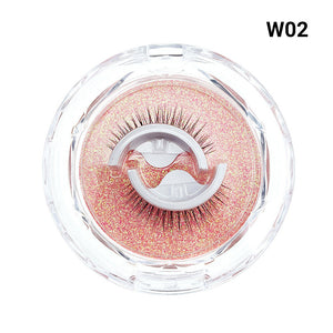 2PCS Eyelashes Self-Adhesive Natural Multiple Reversible Glue Free Reusable Box