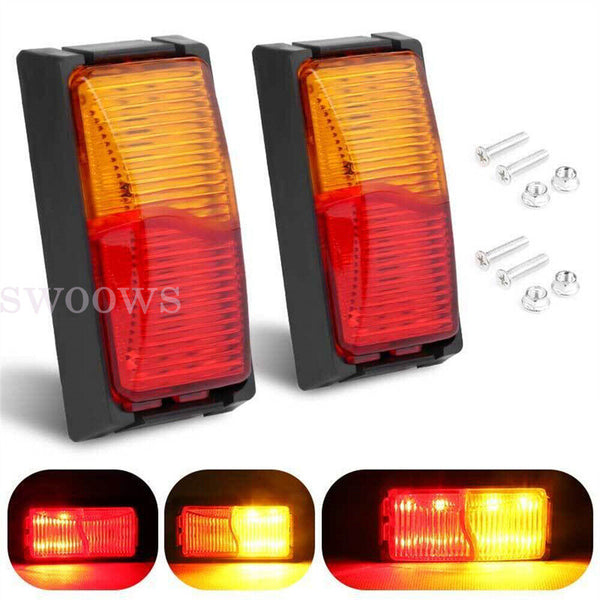 Red Amber LED Clearance Lights Side Marker Lamp Trailer Truck Caravan Multi Volt